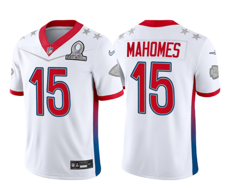 Men's Kansas City Chiefs #15 Patrick Mahomes White 2022 Pro Bowl