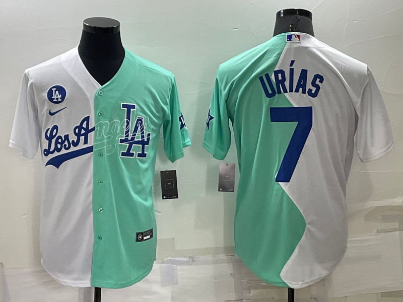 Youth Los Angeles Dodgers #22 Bad Bunny White Green Two Tone 2022