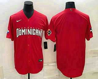 Men’s Dominican Republic Baseball Blank 2023 Red World Classic Stitched Jerseys