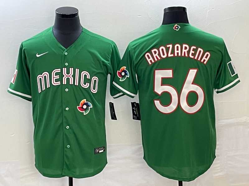 Men’s Mexico #56 Randy Arozarena 2023 Green World Classic Stitched Jersey
