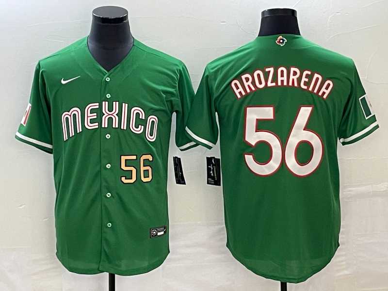 Men’s Mexico #56 Randy Arozarena Number 2023 Green World Classic Stitched Jersey (2)