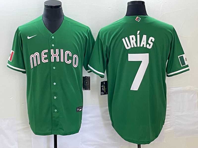 Men’s Mexico #7 Julio Urias Green 2023 World Baseball Classic Stitched Jersey