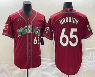 Men’s Mexico Baseball #65 Giovanny Gallegos Number 2023 Red World Classic Stitched Jerseys