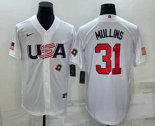 Men’s USA Baseball #31 Cedric Mullins 2023 White World Classic Stitched Jerseys