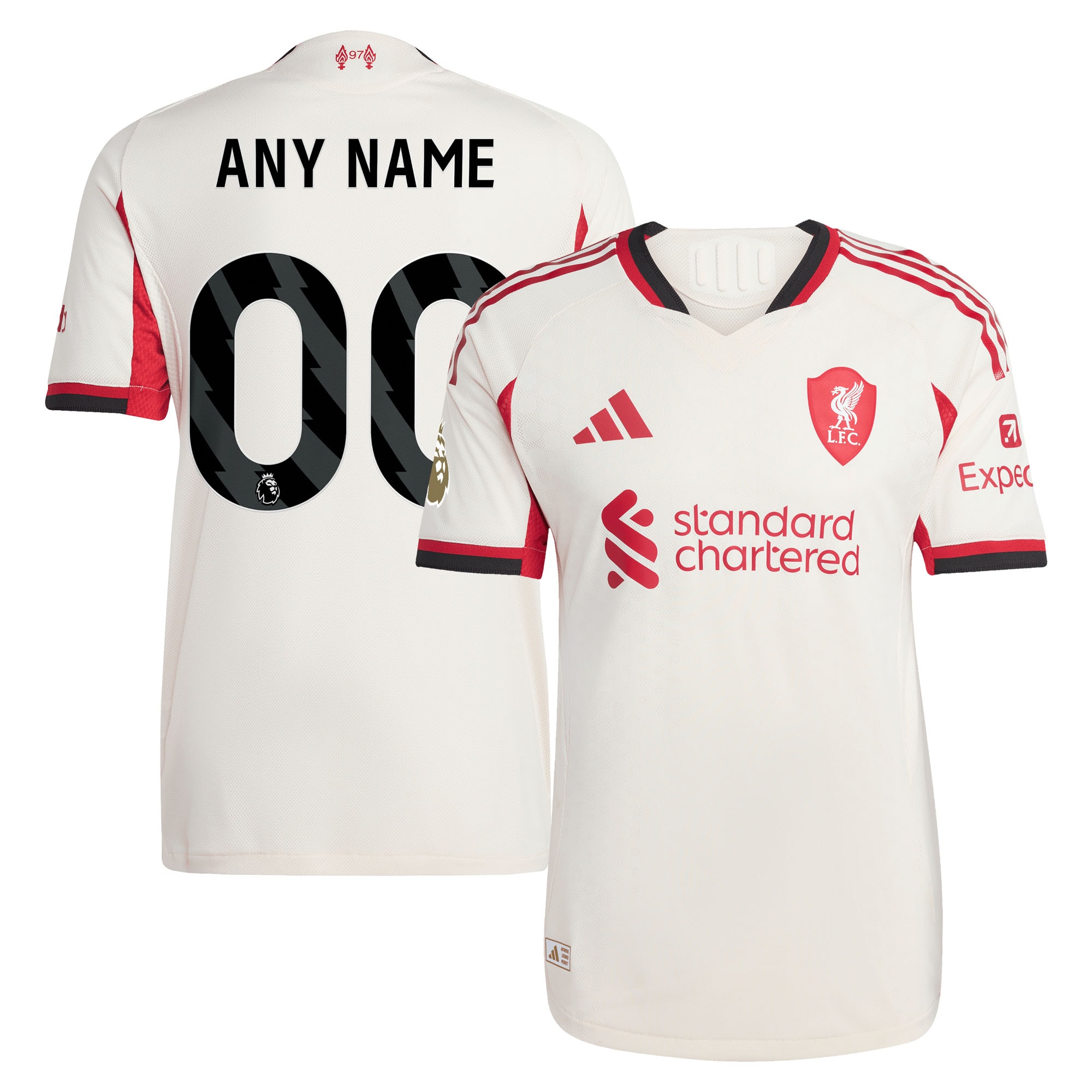 Liverpool adidas 2025/26 Away Authentic Custom Jersey – White