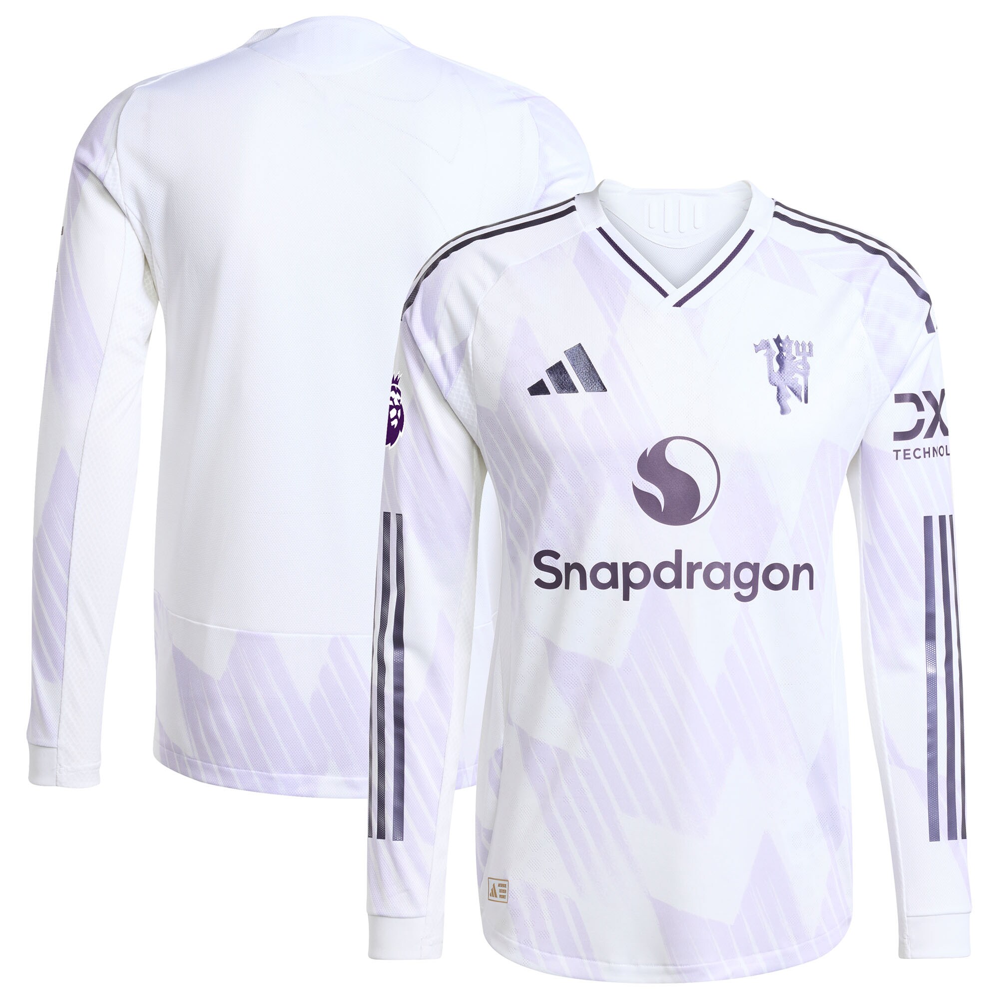 Manchester United adidas 2025/26 Away Authentic Long Sleeve Jersey – White