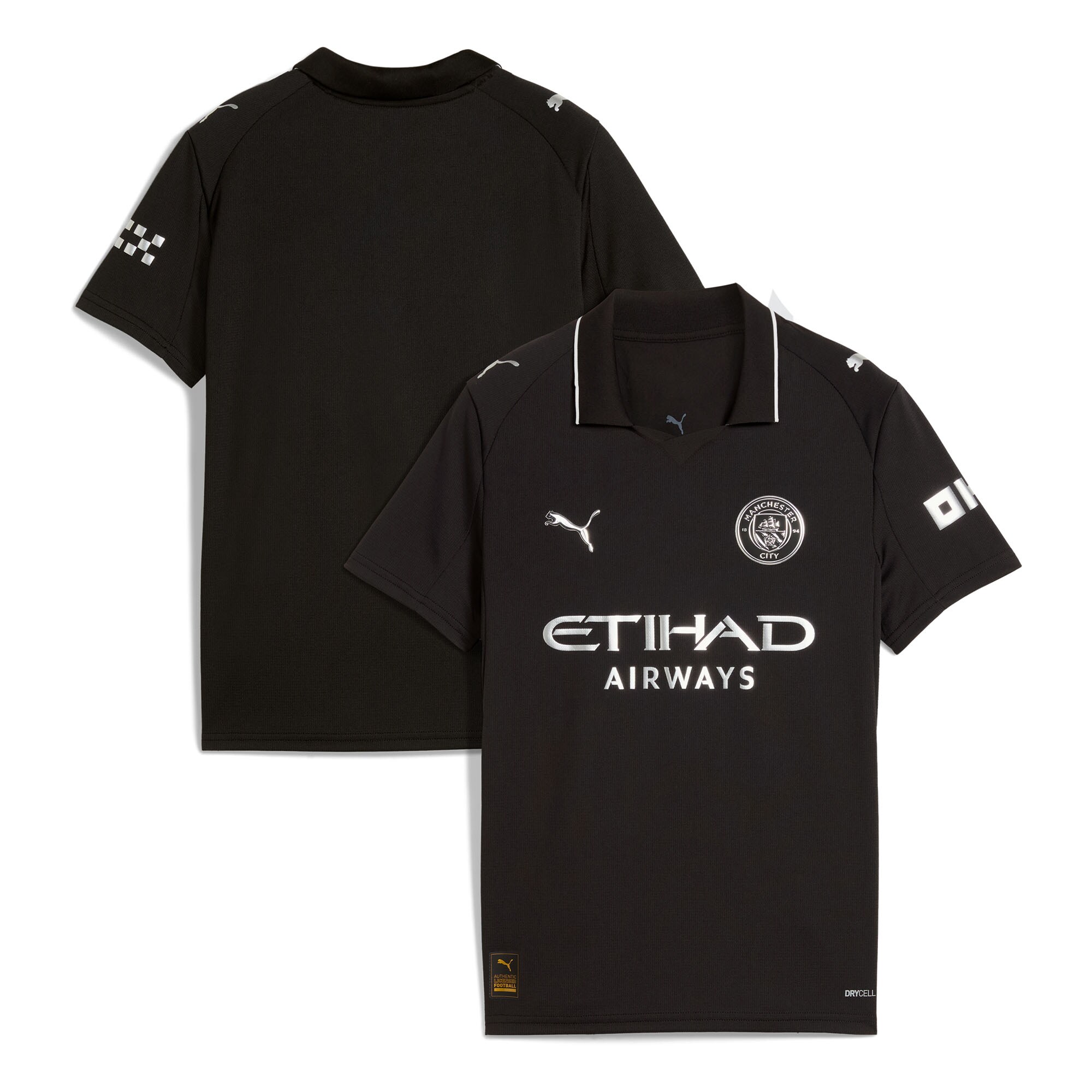 Manchester City Puma Youth 2025/26 Away Replica Jersey – Black