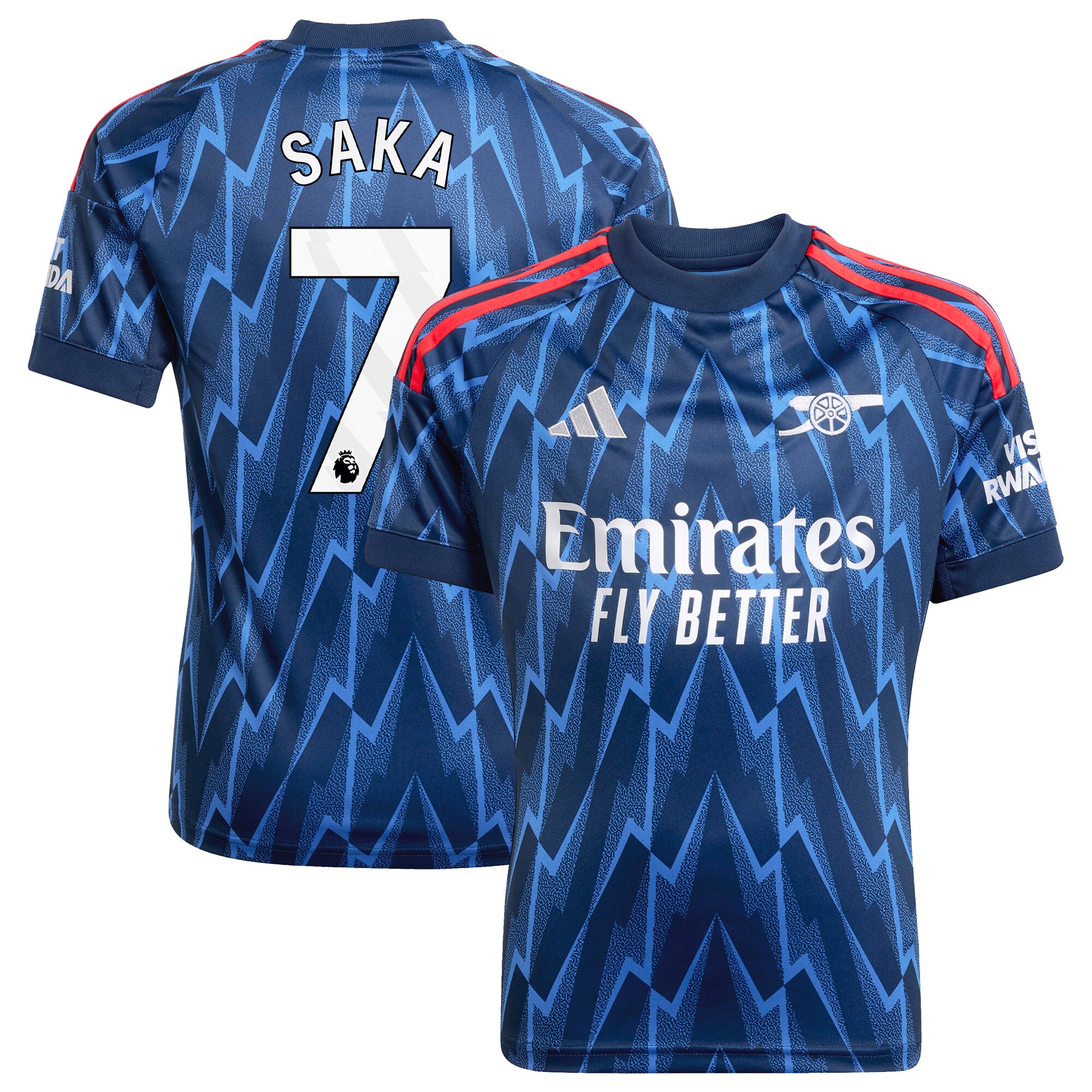 Bukayo Saka Arsenal adidas Youth 2025/26 Away Replica Player Jersey – Blue