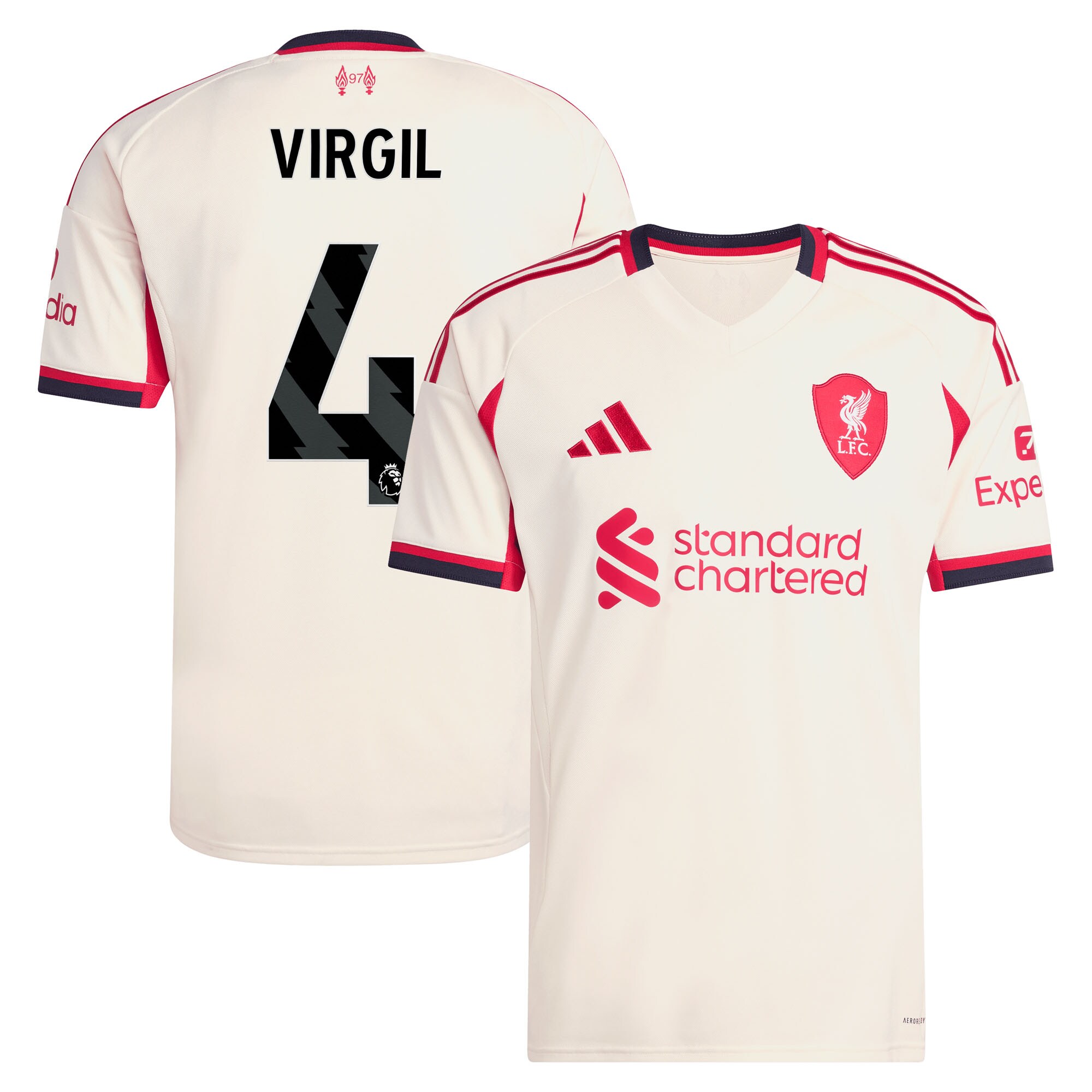 Virgil van Dijk Liverpool adidas 2025/26 Away Replica Player Jersey – White
