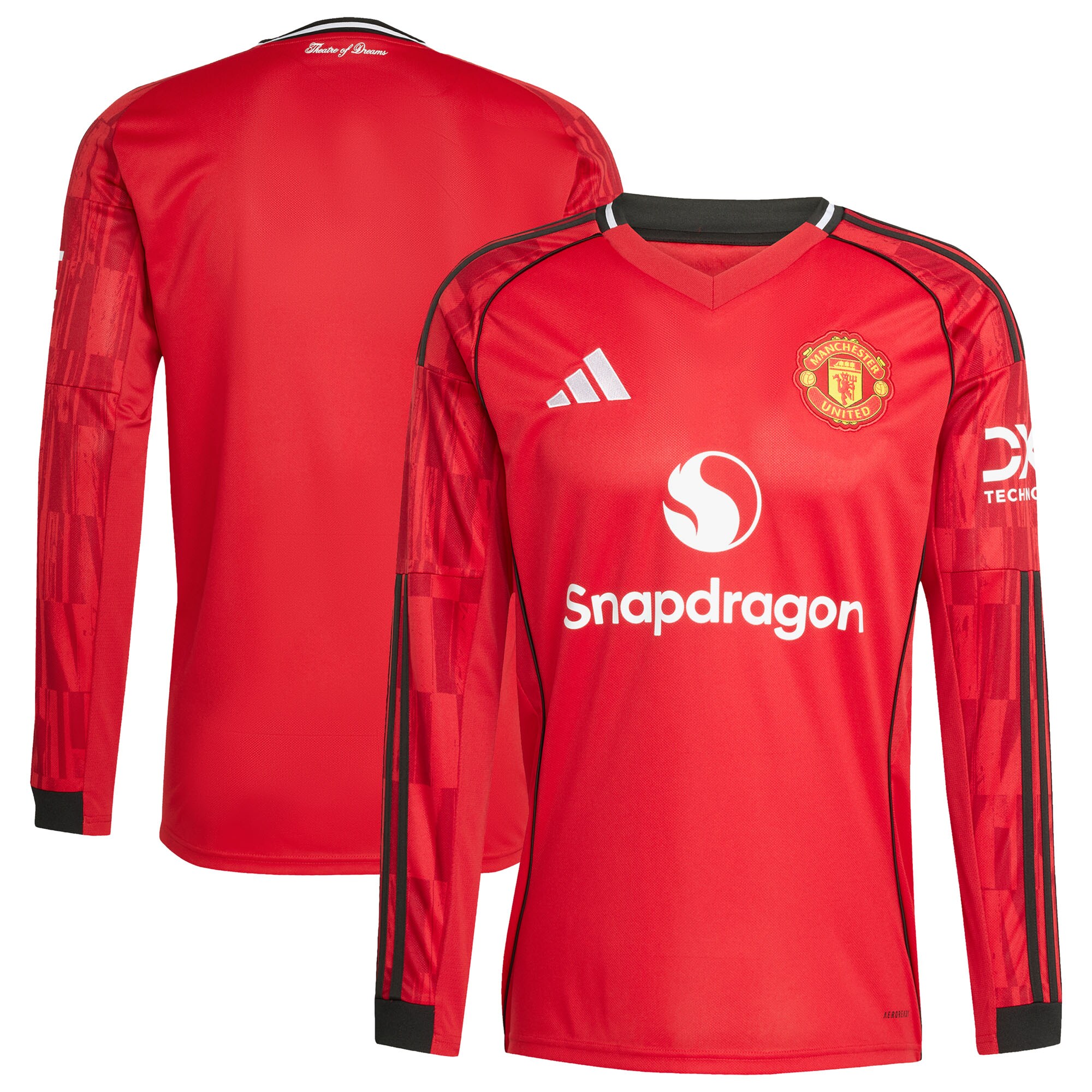 Manchester United adidas Home 2025/26 Replica Long Sleeve Jersey – Red