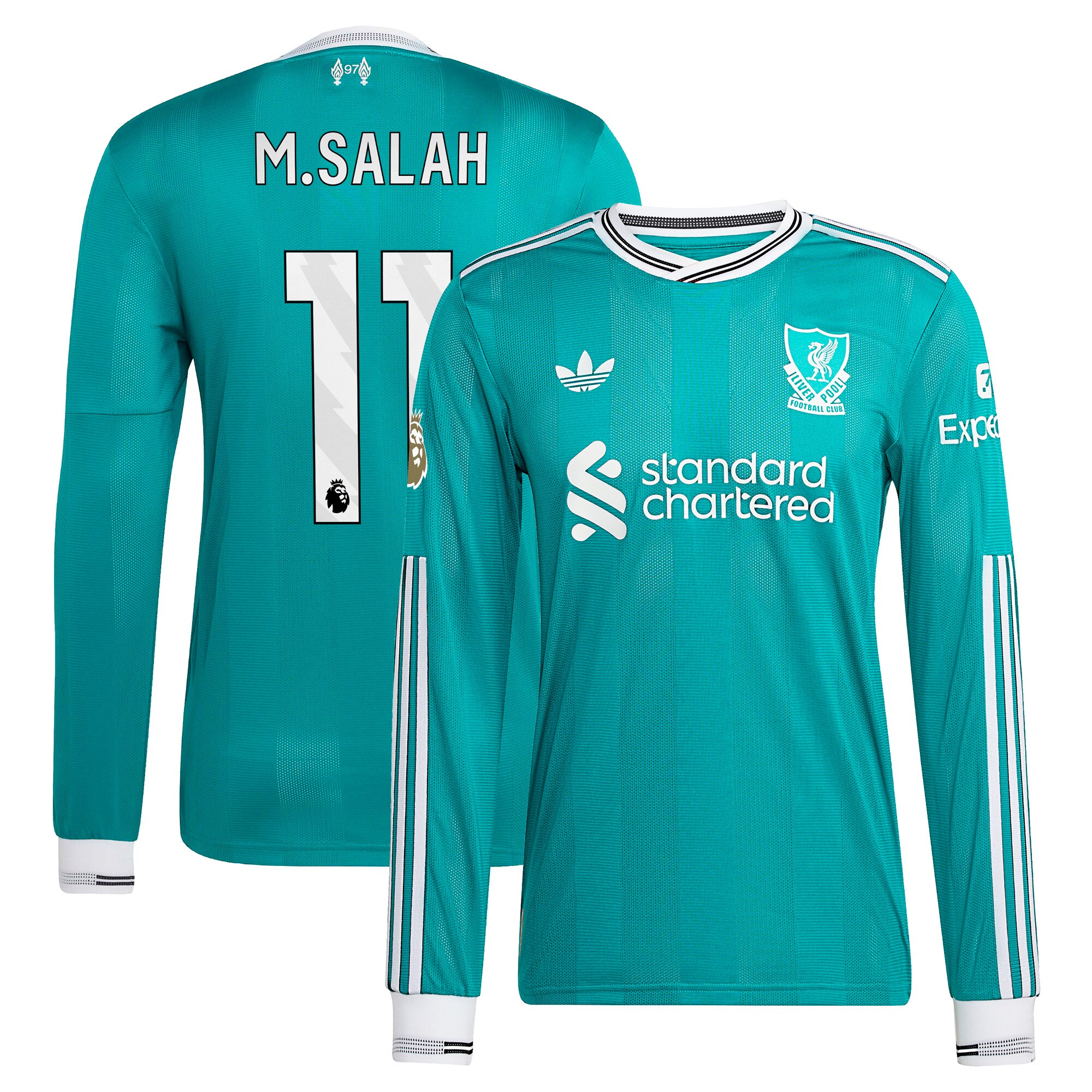 Mohamed Salah Liverpool adidas 2025/26 Third Authentic Long Sleeve Player Jersey – Green