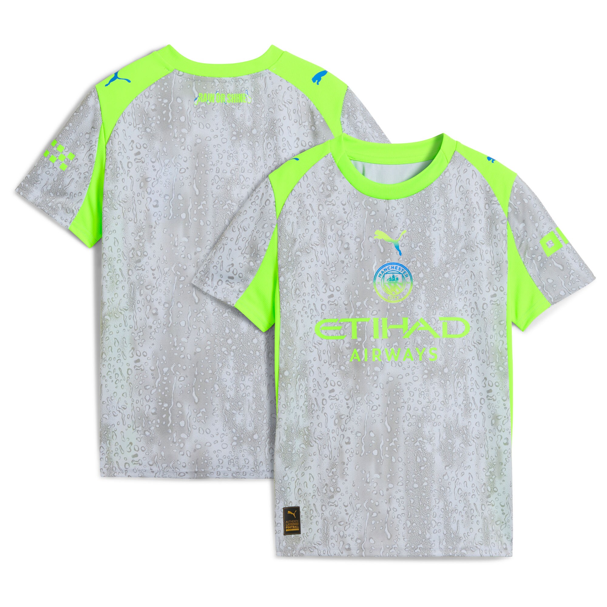 Manchester City Puma Youth 2025/26 Third Replica Jersey – Green/Neon Green