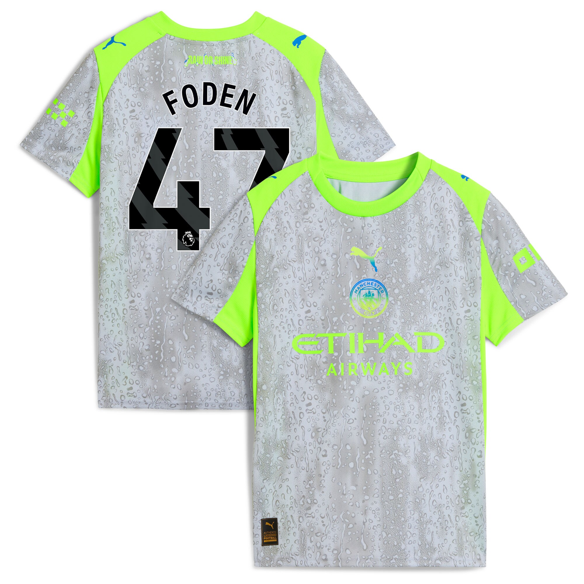 Manchester City Puma Youth 2025/26 Third Replica Jersey – Green/Neon Green