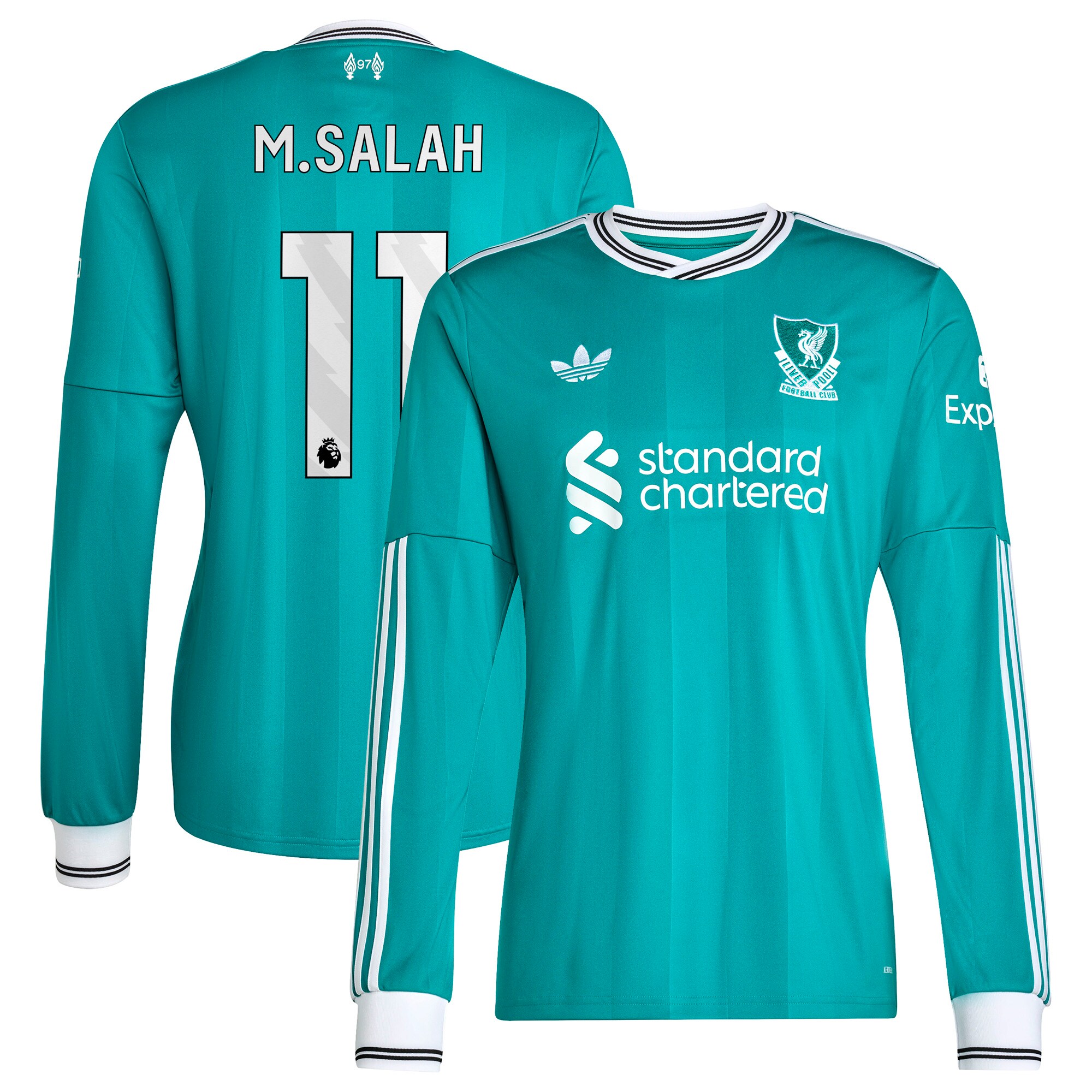 Mohamed Salah Liverpool adidas 2025/26 Third Replica Long Sleeve Player Jersey – Green