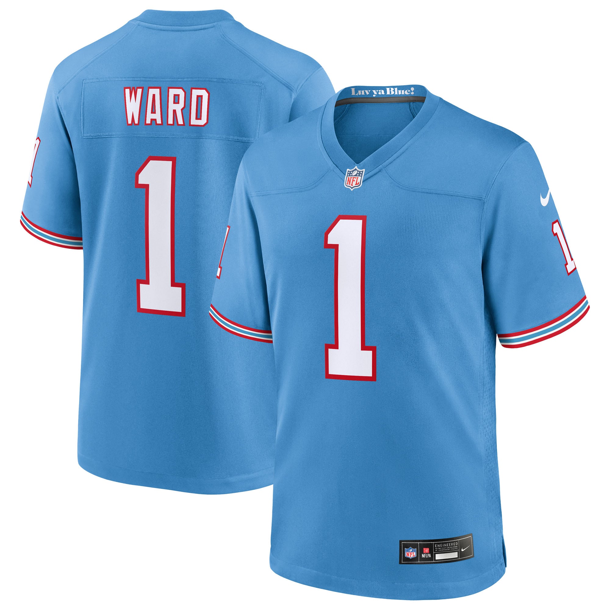 Cameron Ward Tennessee Titans Nike 2025 NFL Draft First Round Pick 2nd Alternate Game Jersey – Light Blue
