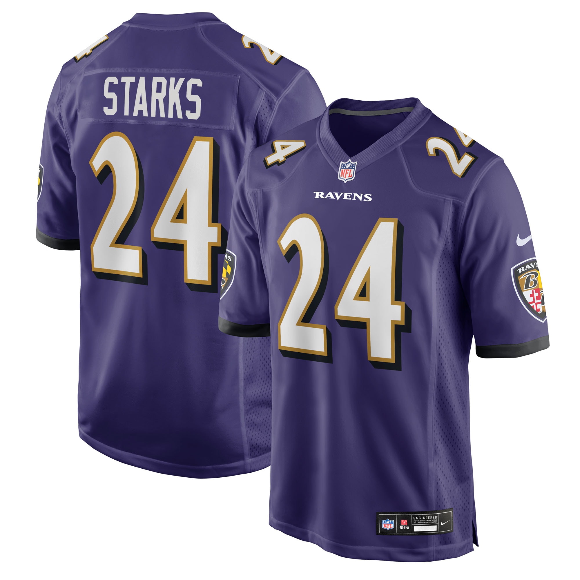 Malaki Starks Baltimore Ravens Nike 2025 NFL Draft First Round Pick Game Jersey – Purple