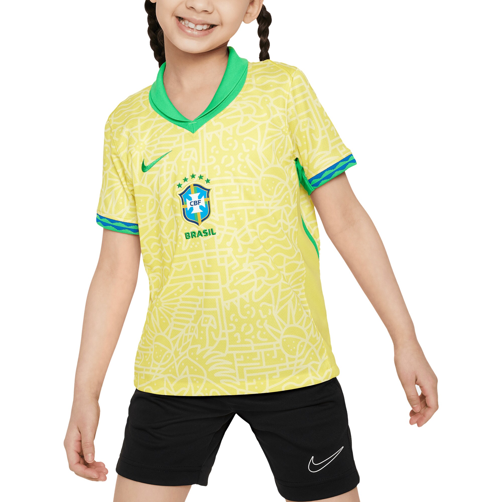 Brazil National Team Nike Preschool 2024 Home Replica Stadium Jersey – Yellow
