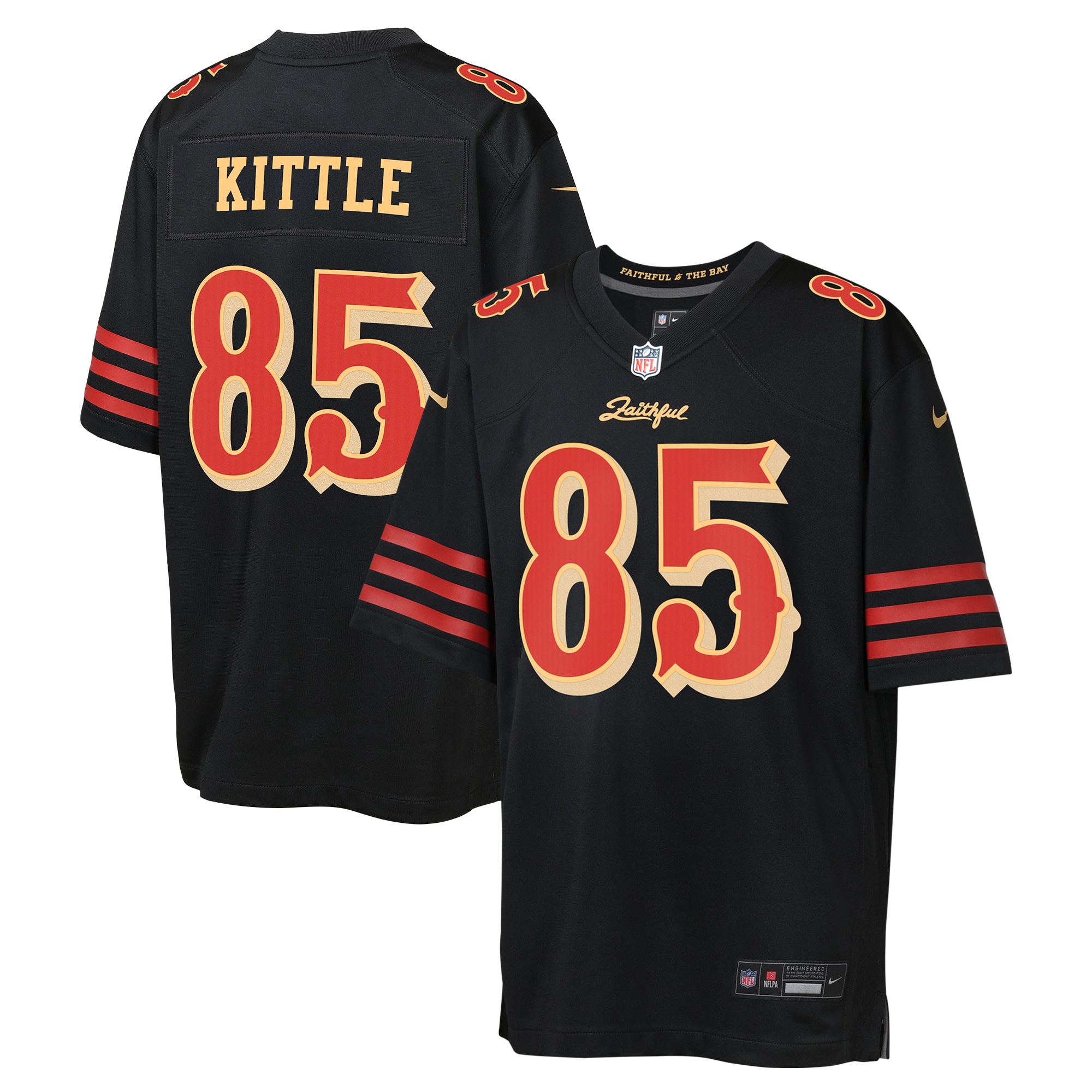 George Kittle San Francisco 49ers Nike Youth 2025 Rivalries Collection Game Jersey – Black