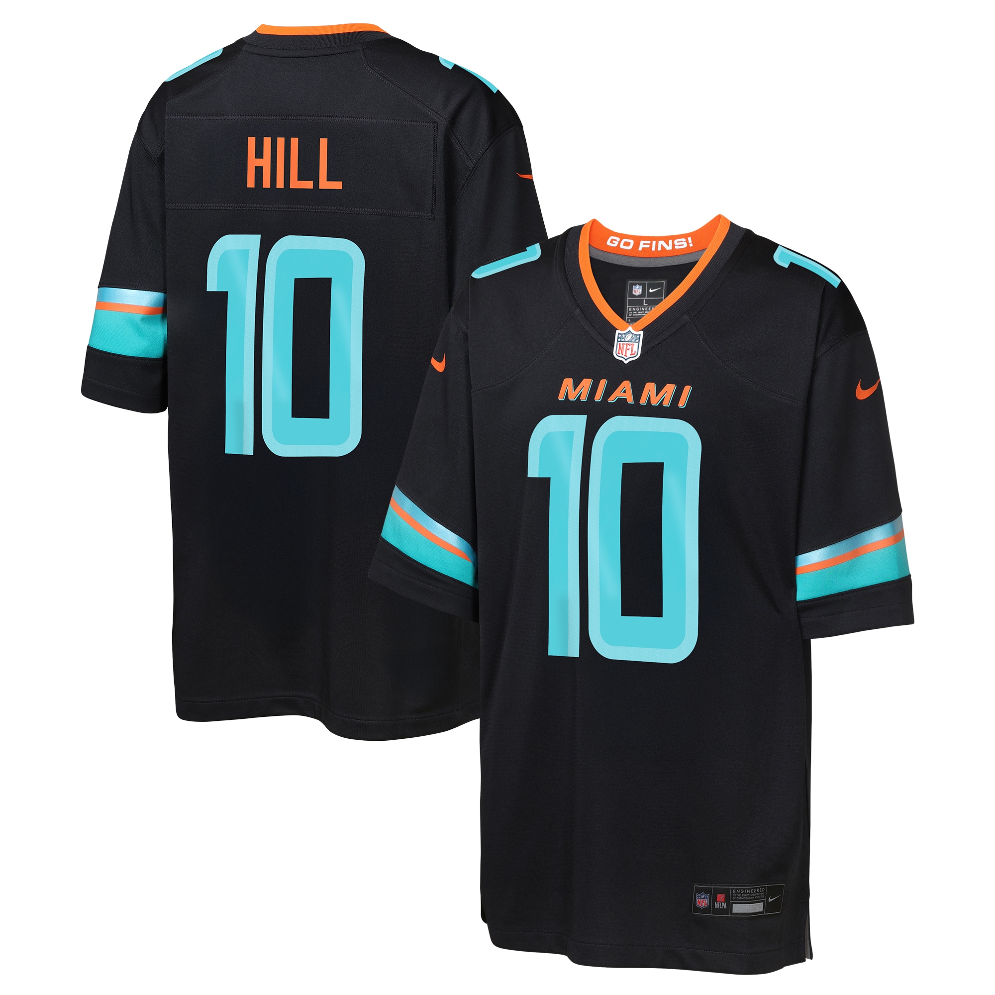 Tyreek Hill Miami Dolphins Nike Youth 2025 Rivalries Collection Game Jersey – Pitch Blue