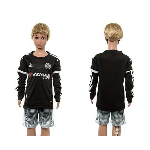 Chelsea Blank SEC Away Long Sleeves Kid Soccer Club Jersey