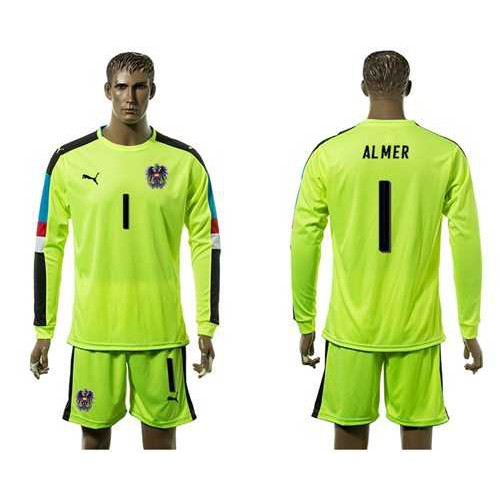 Austria No1 Almer Purple Goalkeeper Long Sleeves Soccer Country Jersey