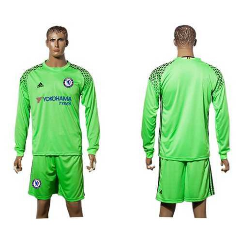 Chelsea Blank Green Goalkeeper Long Sleeves Soccer Club Jersey