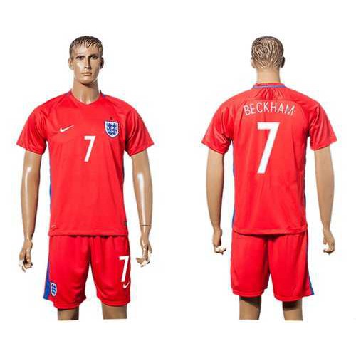 England #7 Beckham Away Soccer Country Jersey