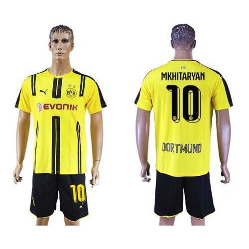 Dortmund #10 Mkhitaryan Home Soccer Club Jersey