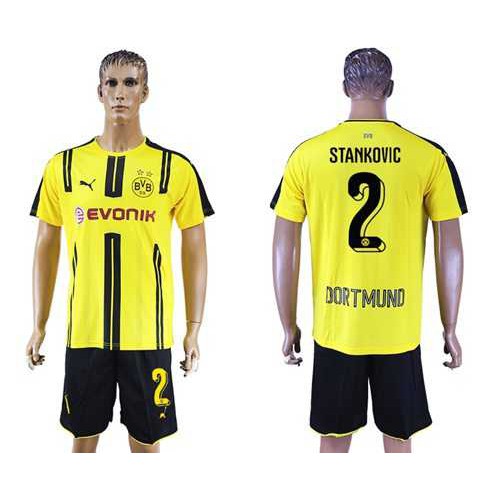 Dortmund #2 Stankovic Home Soccer Club Jersey