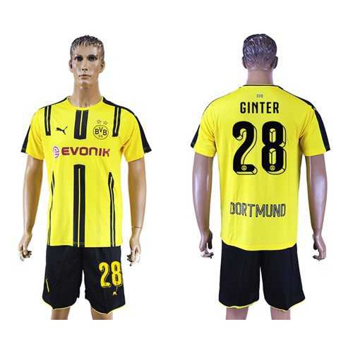 Dortmund #28 Ginter Home Soccer Club Jersey