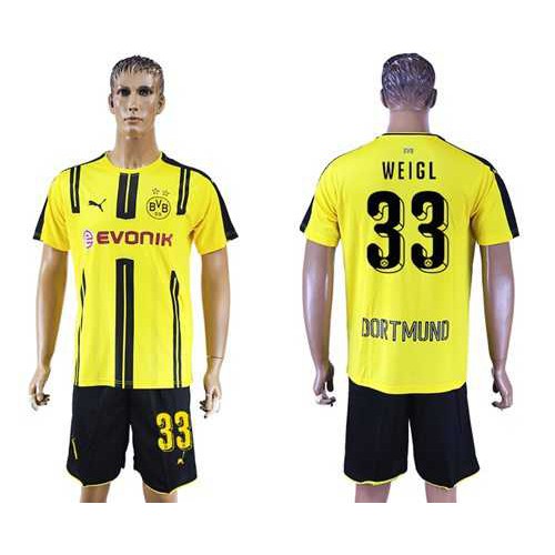 Dortmund #33 Weigl Home Soccer Club Jersey