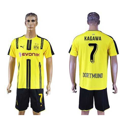 Dortmund #7 Kagawa Home Soccer Club Jersey