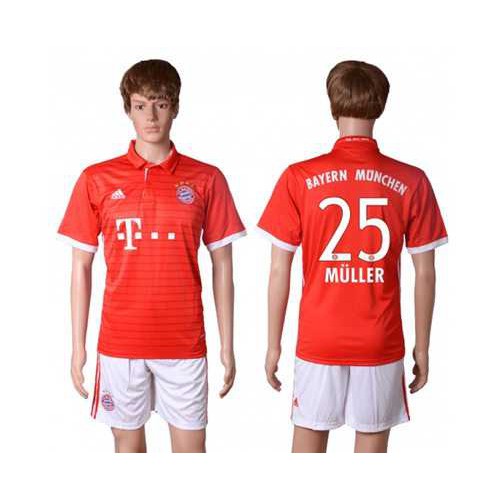 Bayern Munchen #25 Muller Home Soccer Club Jersey