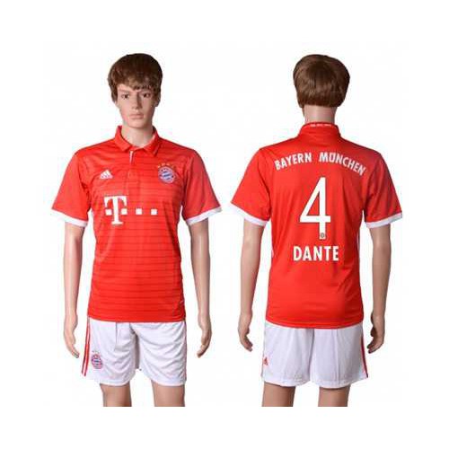 Bayern Munchen #4 Dante Home Soccer Club Jersey