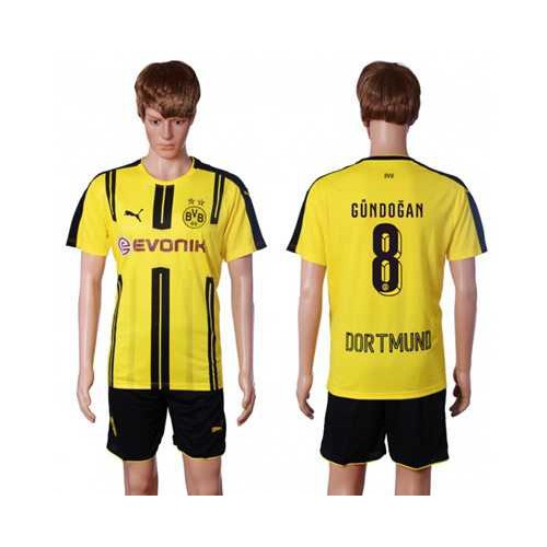Dortmund #8 Gundogan Home Soccer Club Jersey