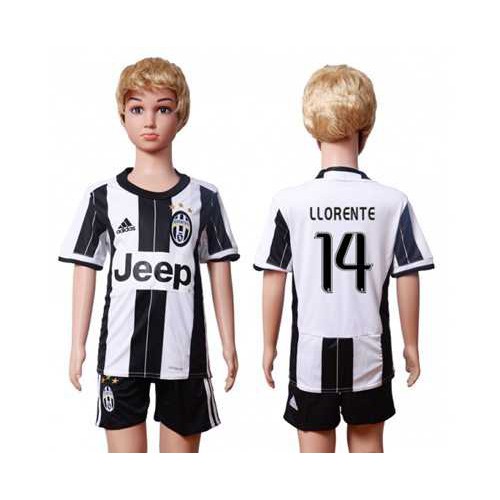Juventus #14 LLORENTE Home Kid Soccer Club Jersey