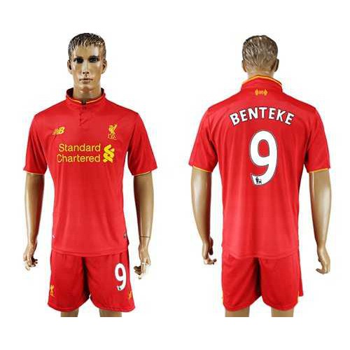 Liverpool #9 Benteke Red Home Soccer Club Jersey