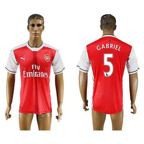 Arsenal #5 Gabriel Home Soccer Club Jersey