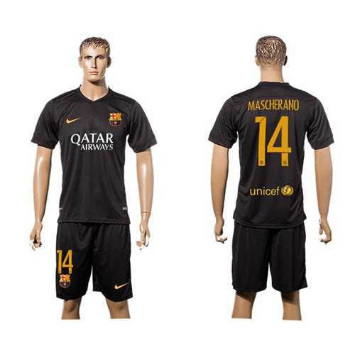 Barcelona #14 Mascherano Black Soccer Club Jersey