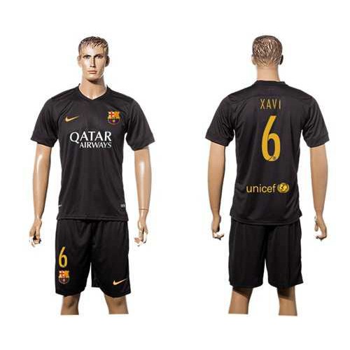 Barcelona #6 Xavi Black Soccer Club Jersey