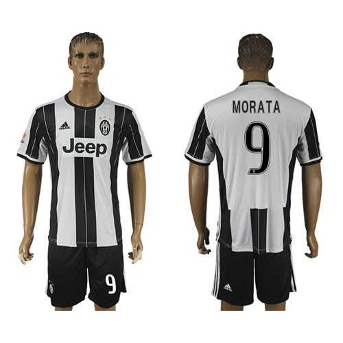 Juventus #9 Morata Home Soccer Club Jersey