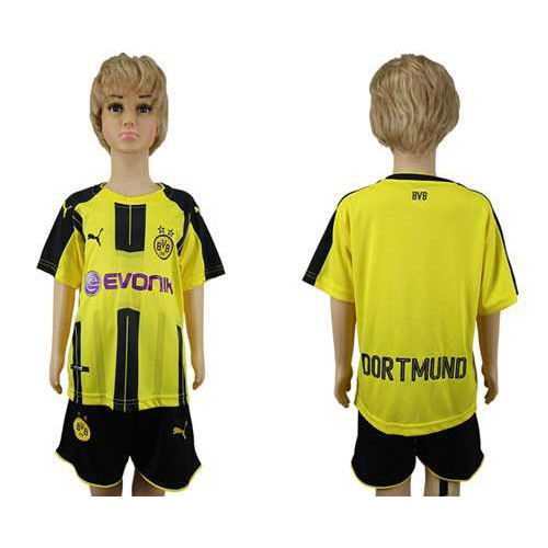 Dortmund Blank Home Kid Soccer Club Jersey