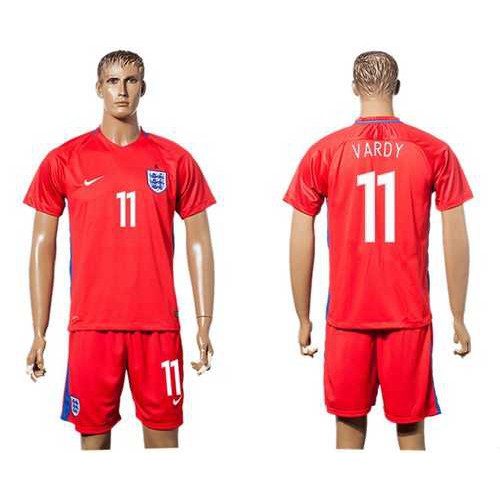 England #11 Vardy Away Soccer Country Jersey