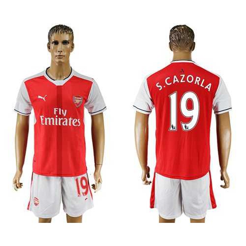 Arsenal #19 S.Cazorla Home Soccer Club Jersey