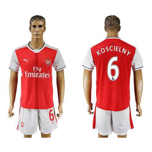 Arsenal #6 Koscielny Home Soccer Club Jersey