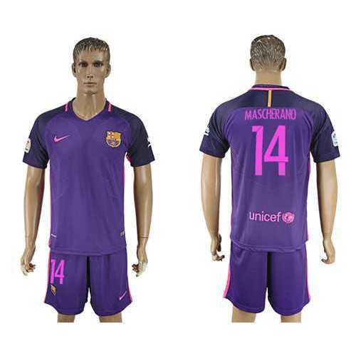 Barcelona #14 Mascherano Away Soccer Club Jersey