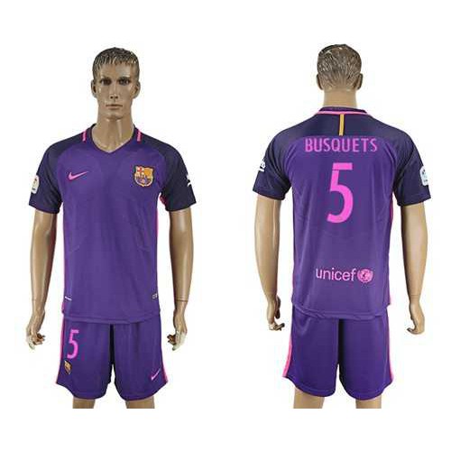 Barcelona #5 Busquets Away Soccer Club Jersey