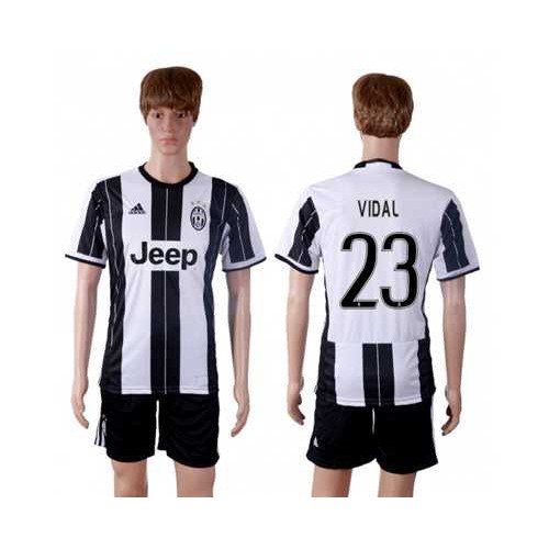 Juventus #23 Vidal Home Soccer Club Jersey