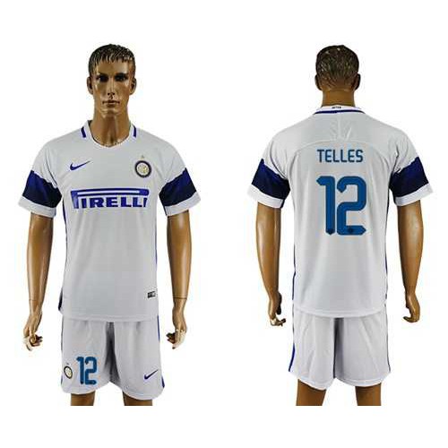 Inter Milan #12 Telles White Away Soccer Club Jersey