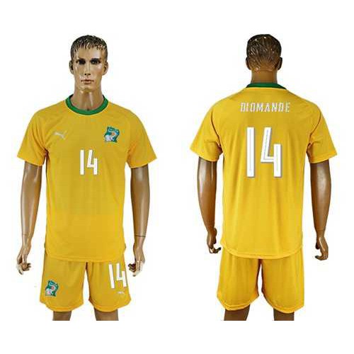 Cote d'lvoire No14 Diomande Home Soccer Country Jersey